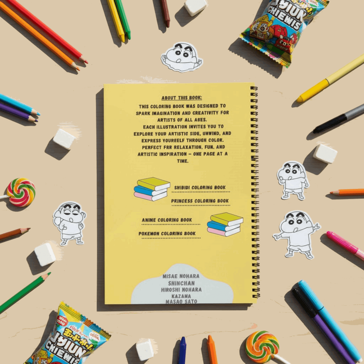 Shinchan Coloring Book for Kids – Fun Activity Book for Boys & Girls | 8.5x11 Big Pages - The Spectrum Stories