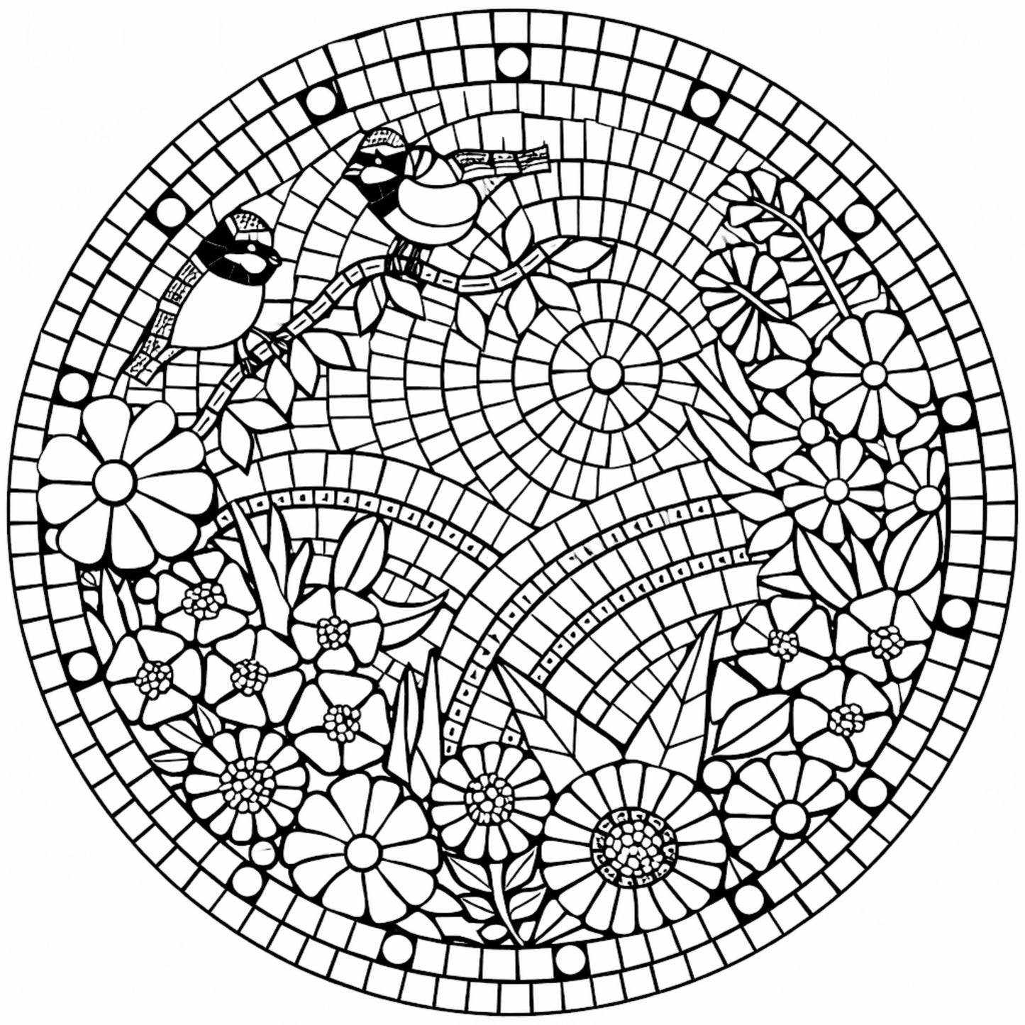 Mandalas Volume 2: Mosaic Style Adult Coloring Book for Stress Relief & Relaxation