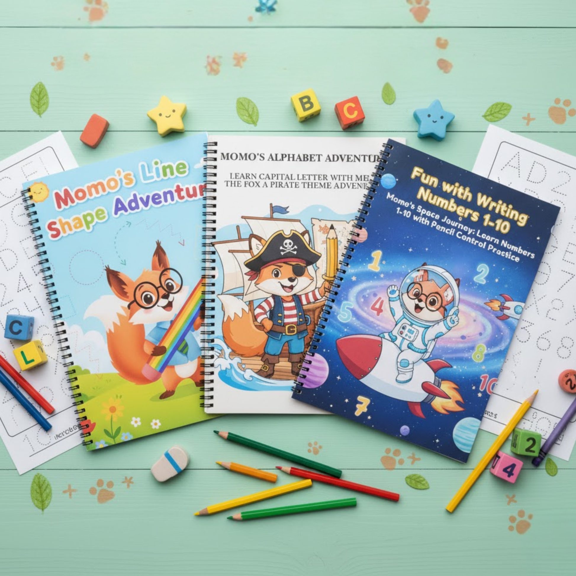 Learn, Trace & Play with Momo the Fox – 3-Book Learning Bundle - The Spectrum Stories