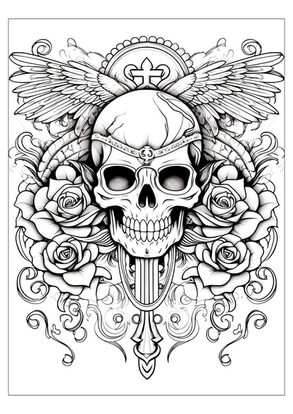 Skull Serenity Coloring Book for Adults