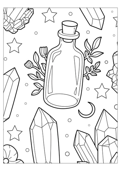 Crystal Aura Coloring Book for Adults