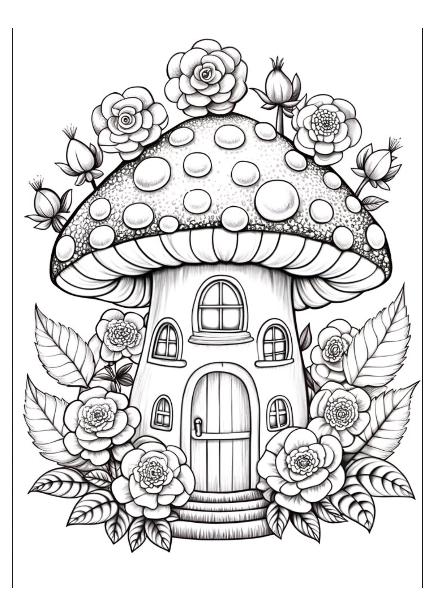 Enchanted Mushroom Coloring Book for Adults