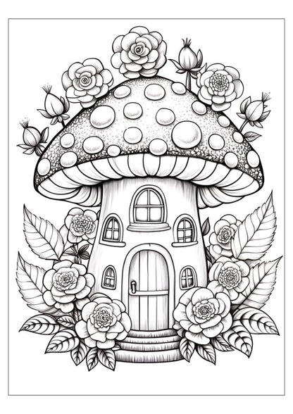Enchanted Mushroom Coloring Book for Adults