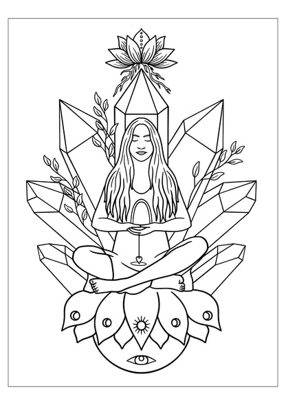 Crystal Aura Coloring Book for Adults