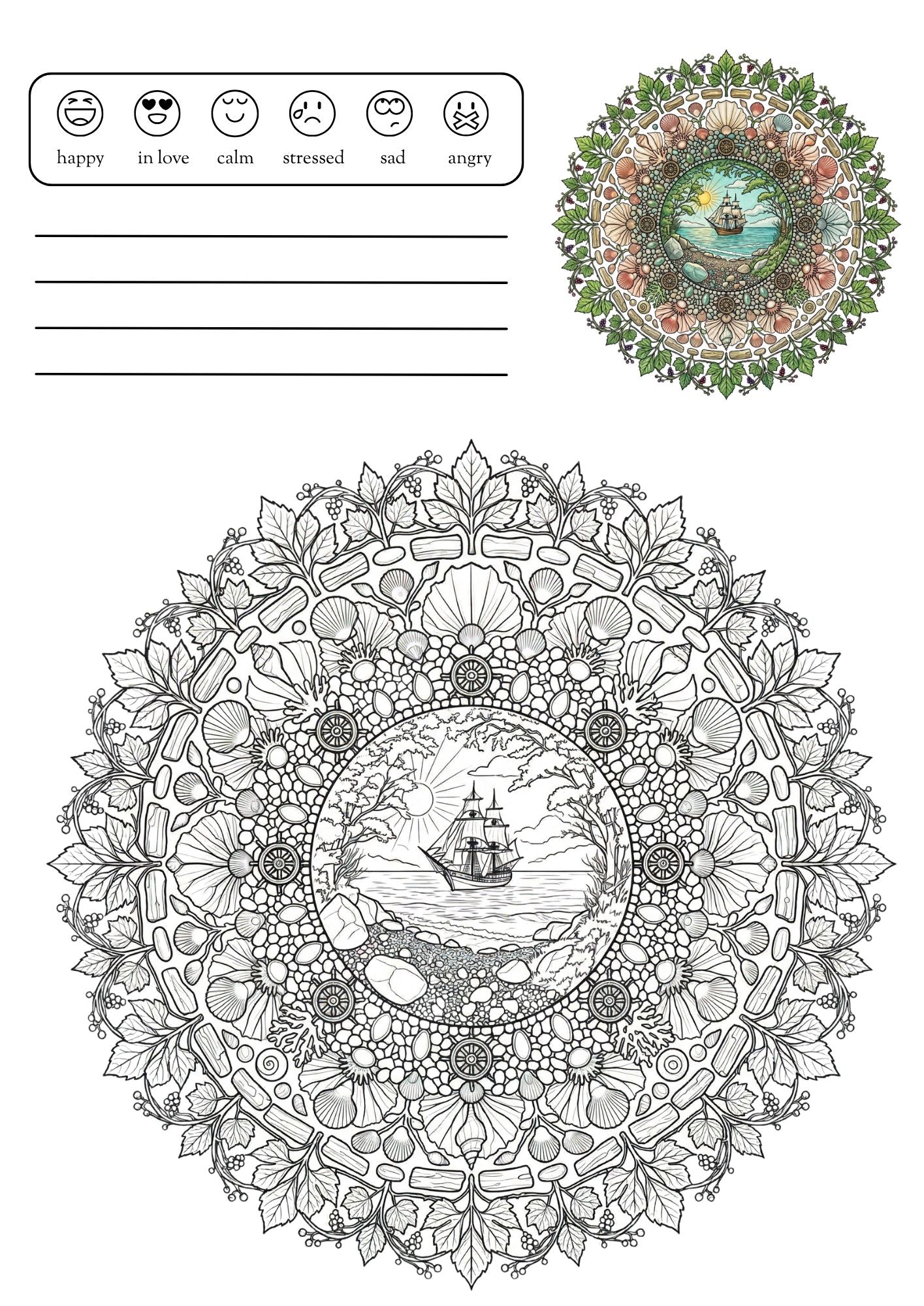 Nature Mandala Coloring Book for Adults: 40 Relaxing Nature-Inspired Mandalas, Landscapes &amp; Botanical Designs for Stress Relief and Mindfulness