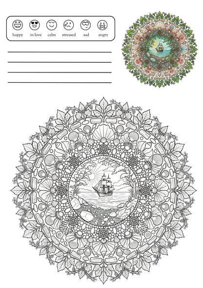 Nature Mandala Coloring Book for Adults: 40 Relaxing Nature-Inspired Mandalas, Landscapes &amp; Botanical Designs for Stress Relief and Mindfulness