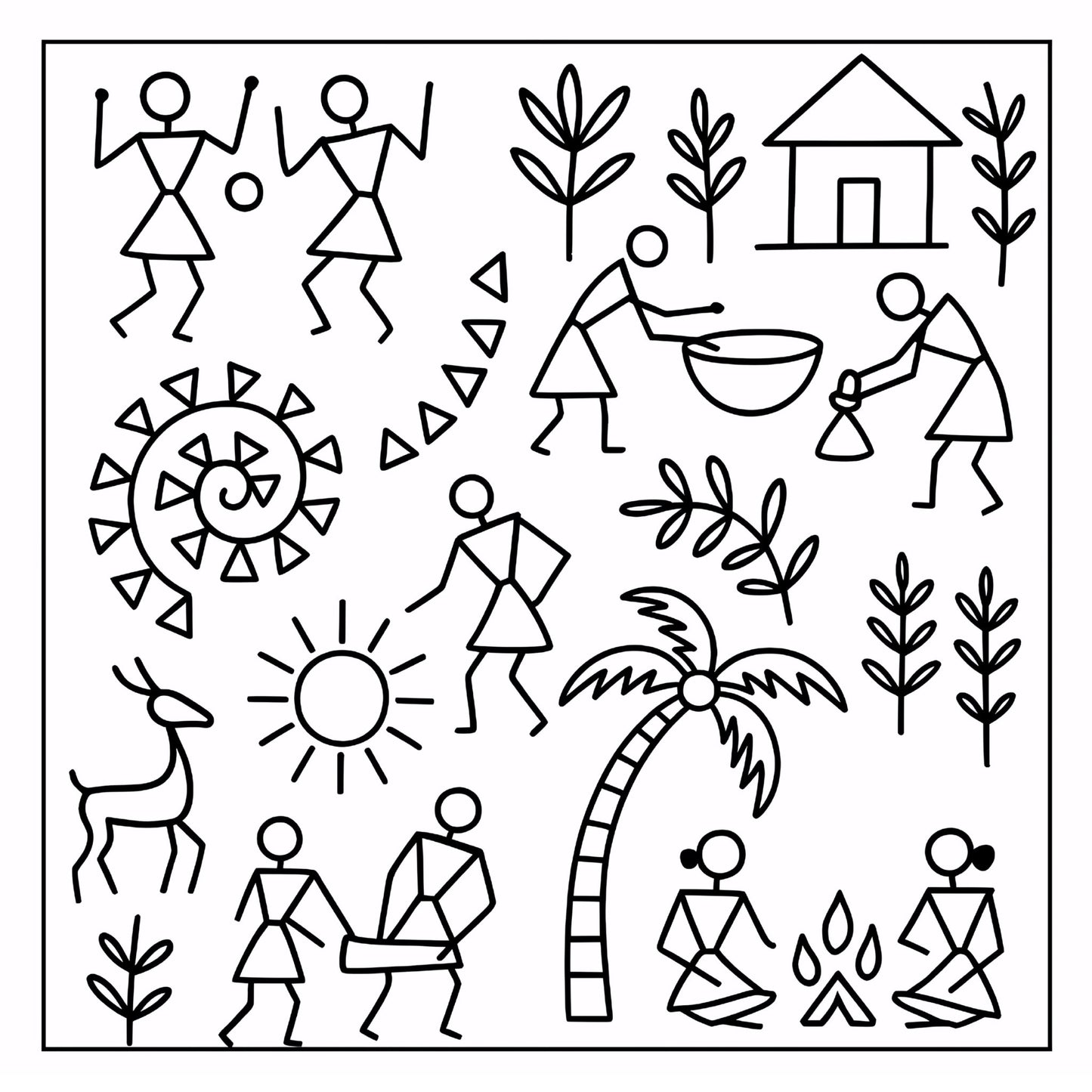 Healing with Tribe Coloring Book for Adults