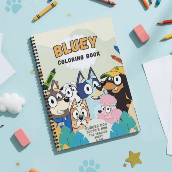 Bluey Coloring Book for Preschool Kids – Educational Fun Activities | Jumbo 8.5x11 Format - The Spectrum Stories