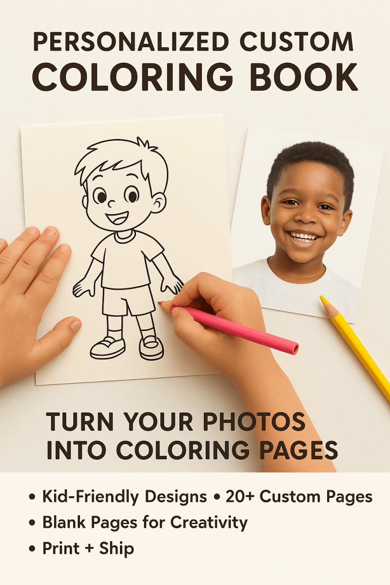 Personalized Custom Coloring Book from Your Photos – Turn Memories into Art | Unique Birthday Gift - The Spectrum Stories