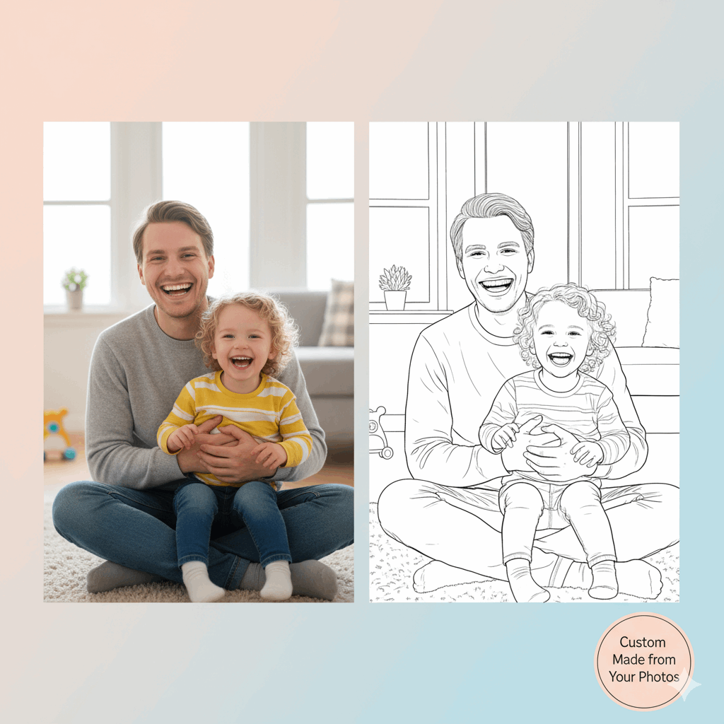 Personalized Custom Coloring Book from Your Photos – Turn Memories into Art | Unique Birthday Gift - The Spectrum Stories