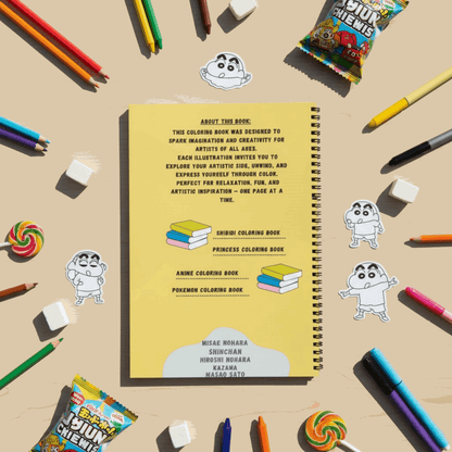 Shinchan Coloring Book for Kids – Fun Activity Book for Boys & Girls | 8.5x11 Big Pages - The Spectrum Stories