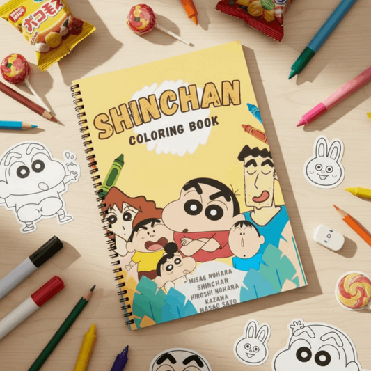 Shinchan Coloring Book for Kids – Fun Activity Book for Boys & Girls | 8.5x11 Big Pages - The Spectrum Stories